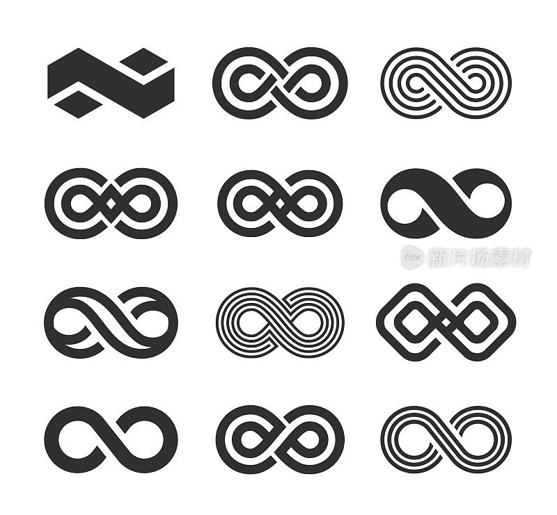 Infinity Symbol Icons Set